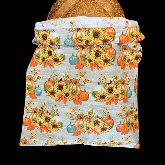 Thanksgiving Handmade Cotton Bread Bag + FREE Mason Jar Bonnet Included - Picture 8 of 12